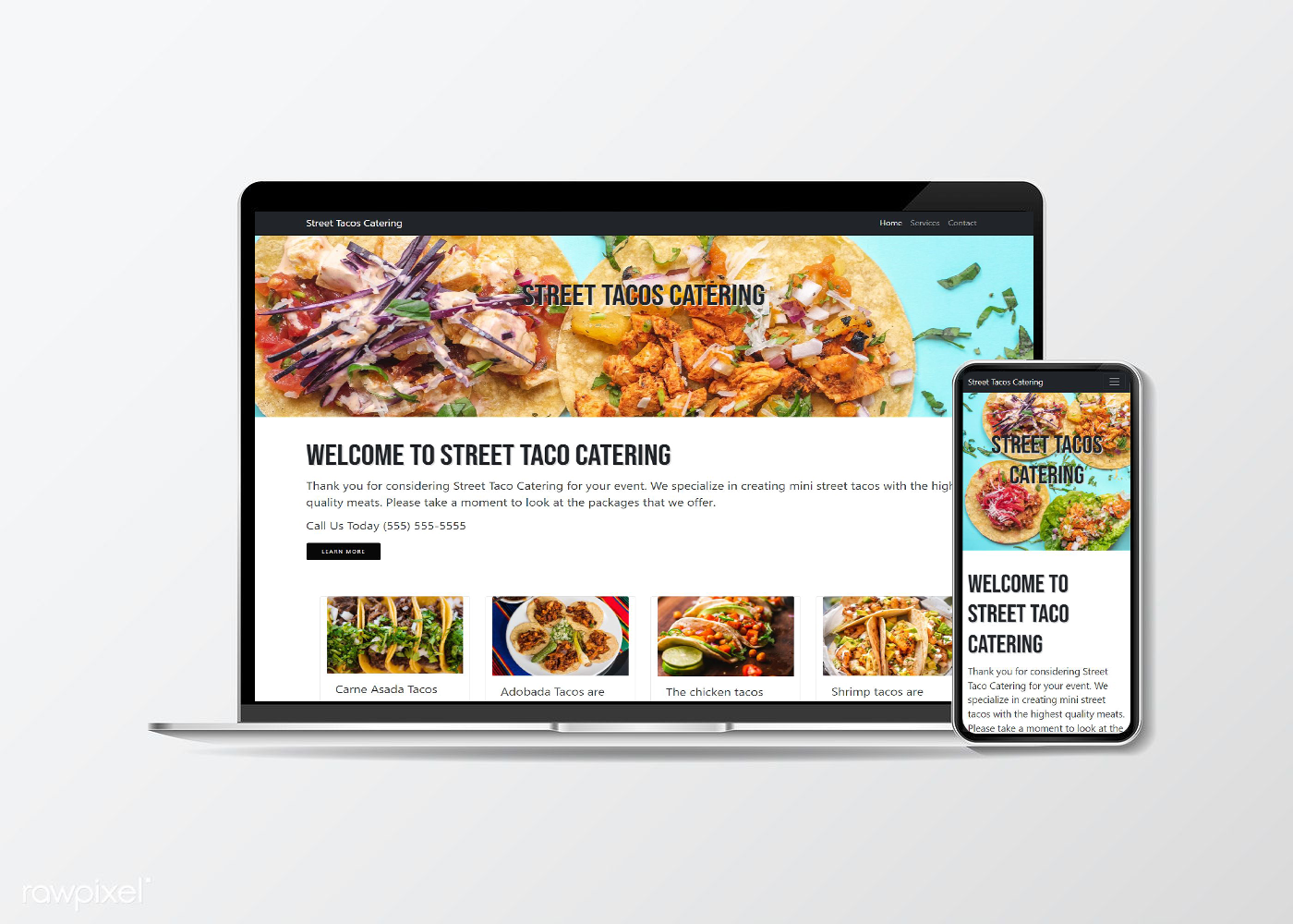 street taco catering website screenshot